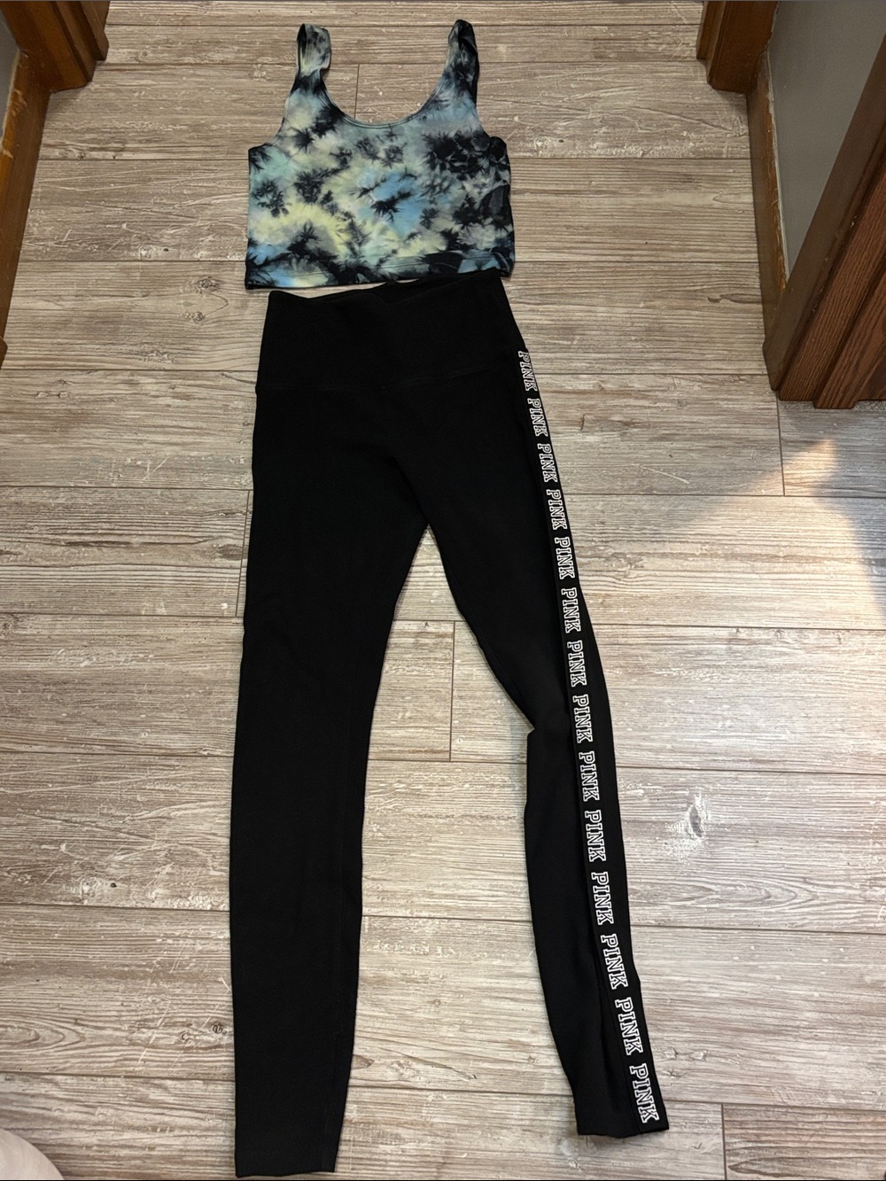 PINK Victoria's Secret Black Logo-Strip Leggings for Kids